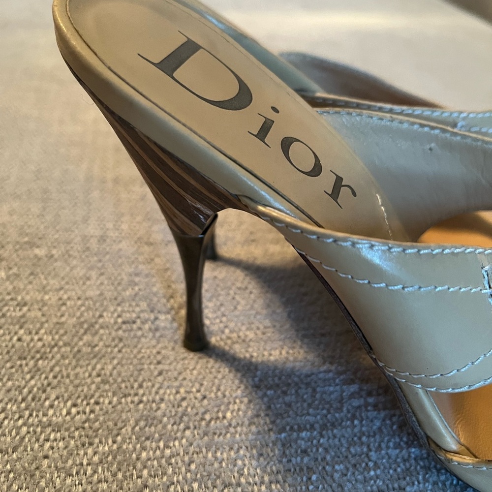 Vintage Dior Women's Tan Leather Sandals - Picture 4 of 5
